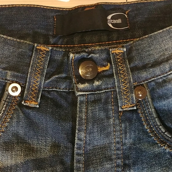 Just Cavalli Distressed Button Fly Jeans - Picture 9 of 16
